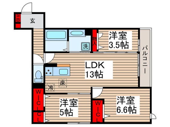 グラナーデ鹿浜の物件間取画像